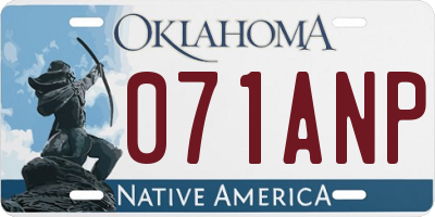 OK license plate 071ANP