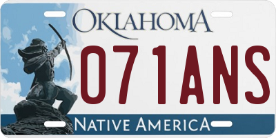 OK license plate 071ANS