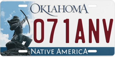 OK license plate 071ANV