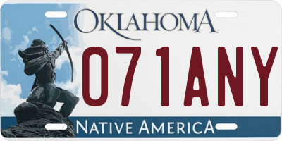 OK license plate 071ANY