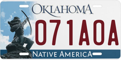 OK license plate 071AOA