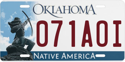 OK license plate 071AOI