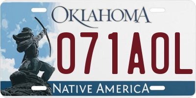 OK license plate 071AOL