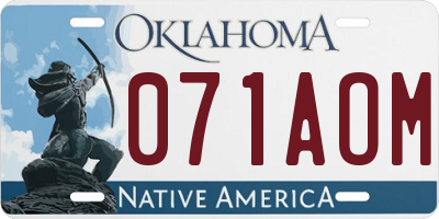 OK license plate 071AOM
