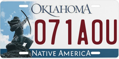 OK license plate 071AOU