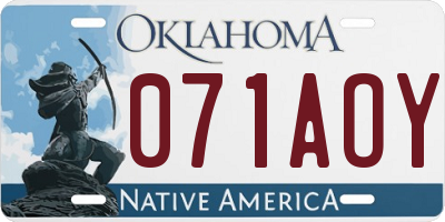 OK license plate 071AOY