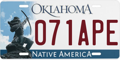 OK license plate 071APE
