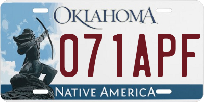 OK license plate 071APF