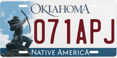 OK license plate 071APJ