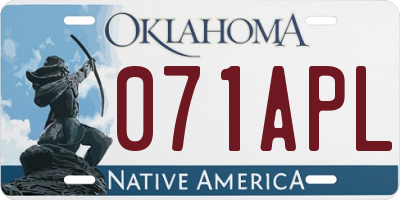OK license plate 071APL