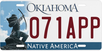 OK license plate 071APP