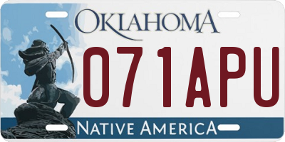 OK license plate 071APU