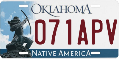 OK license plate 071APV