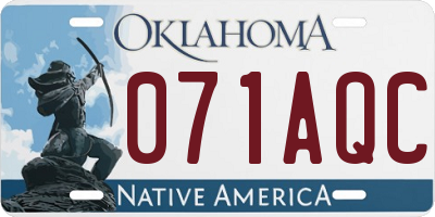 OK license plate 071AQC