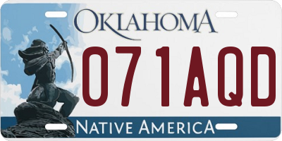 OK license plate 071AQD