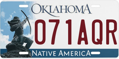 OK license plate 071AQR