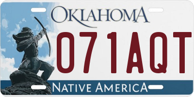 OK license plate 071AQT