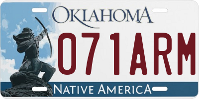 OK license plate 071ARM
