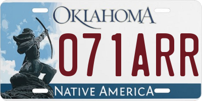 OK license plate 071ARR