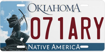 OK license plate 071ARY