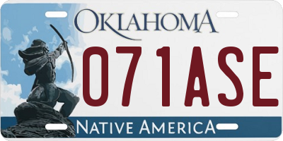 OK license plate 071ASE