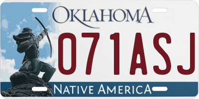 OK license plate 071ASJ