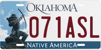 OK license plate 071ASL