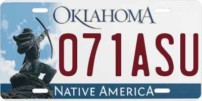 OK license plate 071ASU