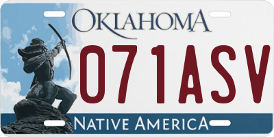 OK license plate 071ASV