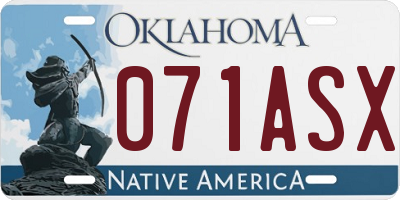OK license plate 071ASX