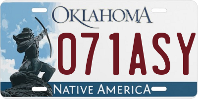 OK license plate 071ASY