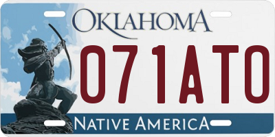 OK license plate 071ATO