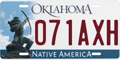 OK license plate 071AXH