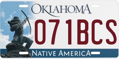 OK license plate 071BCS