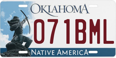 OK license plate 071BML