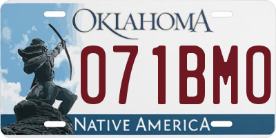 OK license plate 071BMO