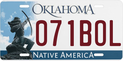 OK license plate 071BOL
