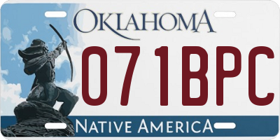 OK license plate 071BPC