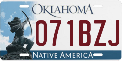 OK license plate 071BZJ