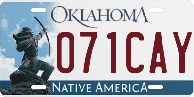 OK license plate 071CAY