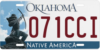 OK license plate 071CCI