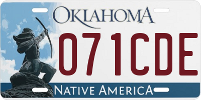 OK license plate 071CDE