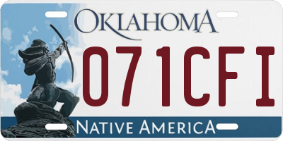 OK license plate 071CFI