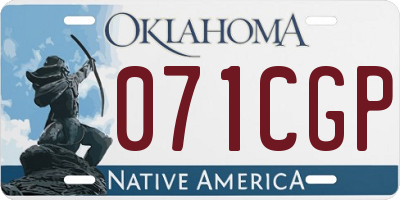 OK license plate 071CGP