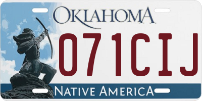 OK license plate 071CIJ
