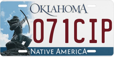 OK license plate 071CIP