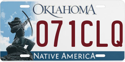 OK license plate 071CLQ