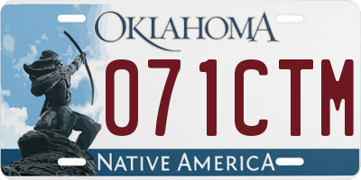 OK license plate 071CTM