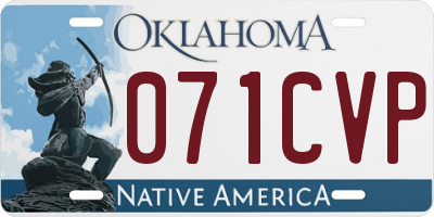 OK license plate 071CVP