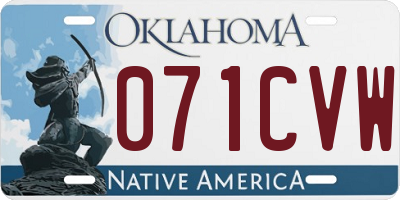 OK license plate 071CVW